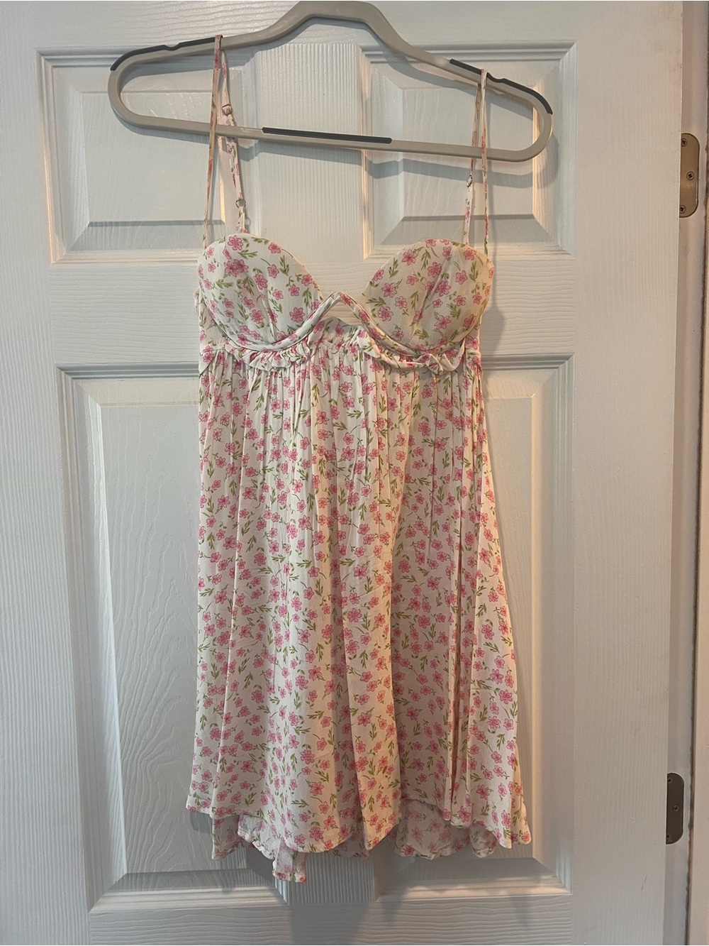 Floral Print Lace-Trim Chemise - Pink Floral